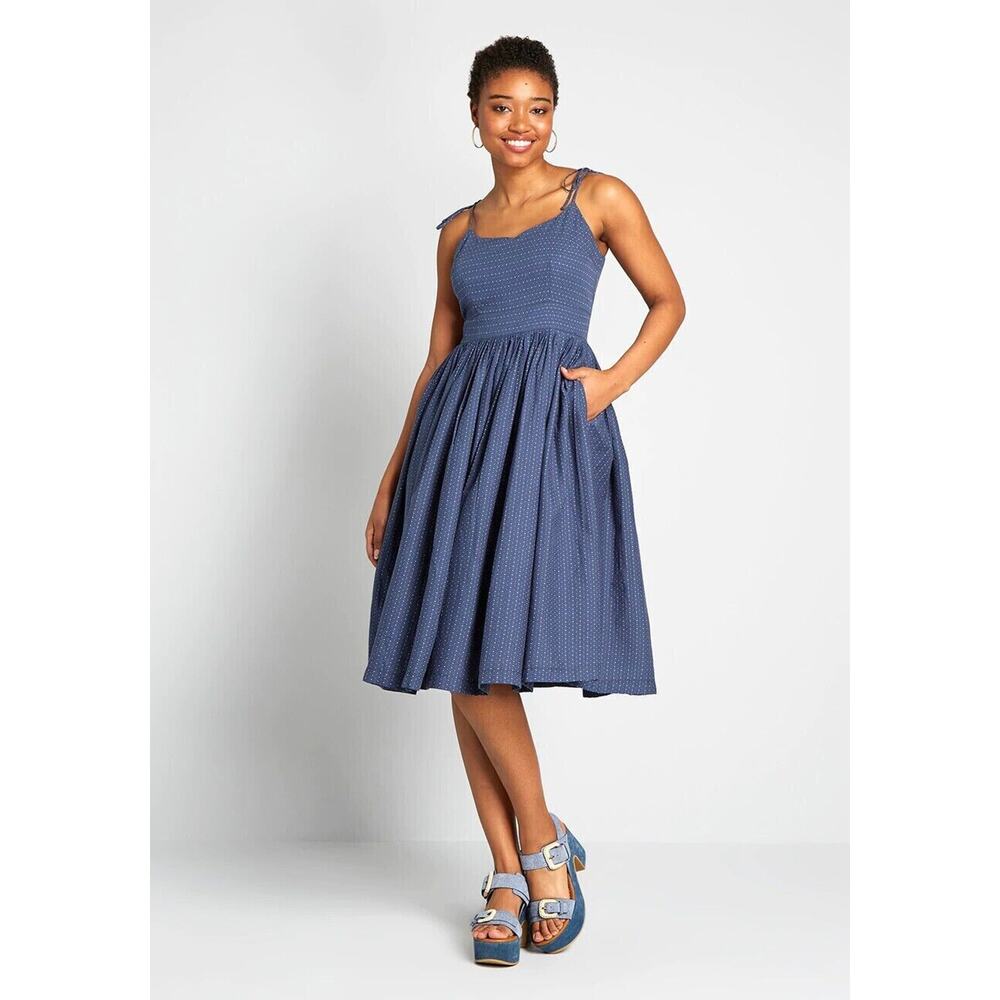 Modcloth Blue Midi Dress